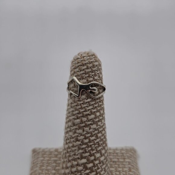 Size 3.25 Sterling Silver Human Shape Open Toe Ring A2641 - Picture 1 of 7